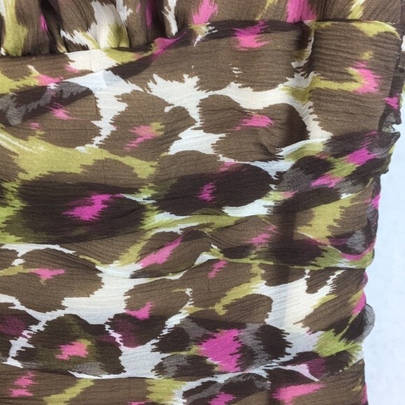 Trina Turk 100% Silk Brown Animal Print Sleeveless Dress 6 NEW - Picture 7 of 11